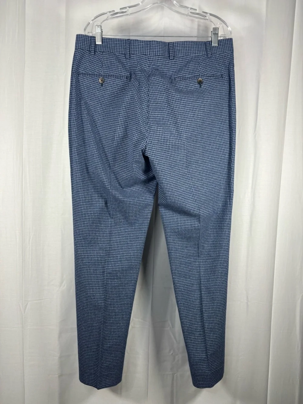 NWOT SAKS FIFTH AVENUE Men's Blue Micro-Check Suit Jacket & Trousers Size 44R